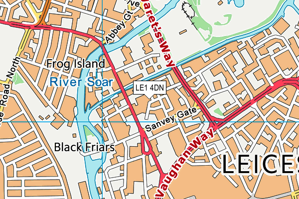 LE1 4DN map - OS VectorMap District (Ordnance Survey)