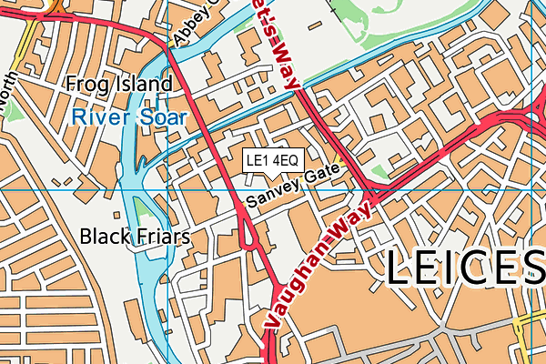 LE1 4EQ map - OS VectorMap District (Ordnance Survey)