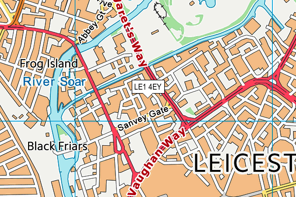 LE1 4EY map - OS VectorMap District (Ordnance Survey)