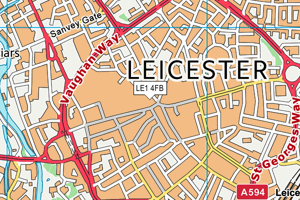 LE1 4FB map - OS VectorMap District (Ordnance Survey)