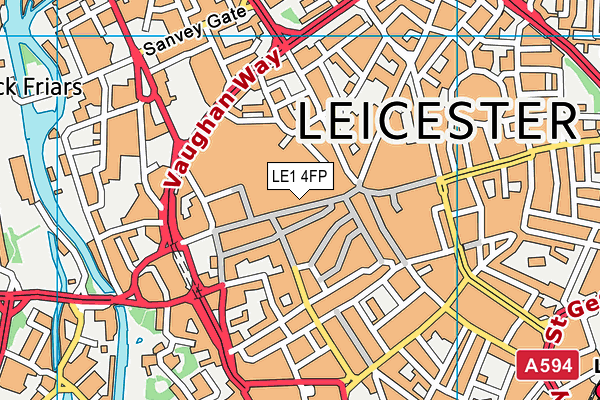 LE1 4FP map - OS VectorMap District (Ordnance Survey)