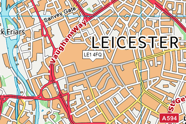 LE1 4FQ map - OS VectorMap District (Ordnance Survey)