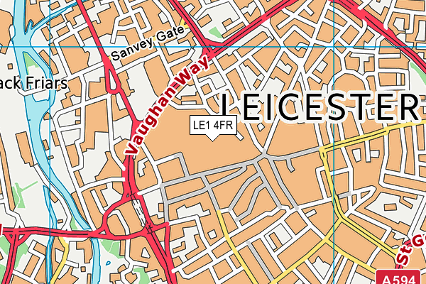 LE1 4FR map - OS VectorMap District (Ordnance Survey)