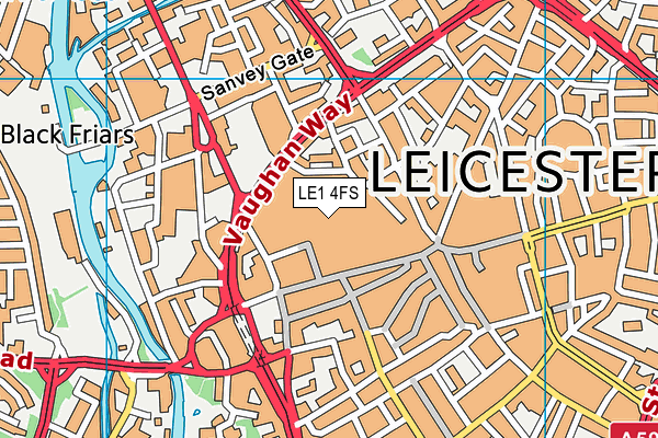 LE1 4FS map - OS VectorMap District (Ordnance Survey)