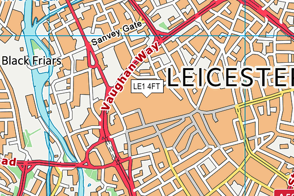 LE1 4FT map - OS VectorMap District (Ordnance Survey)