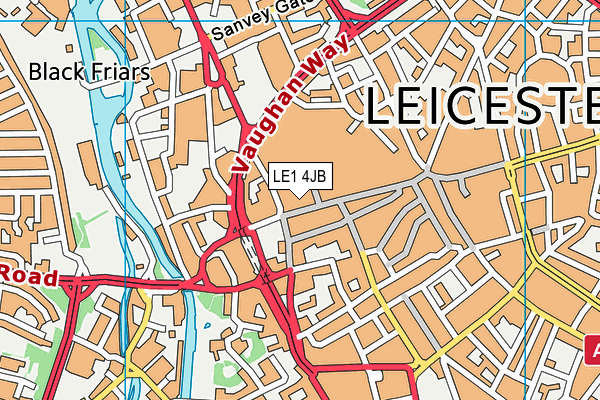 LE1 4JB map - OS VectorMap District (Ordnance Survey)