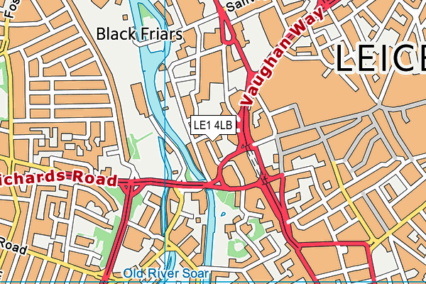 LE1 4LB map - OS VectorMap District (Ordnance Survey)