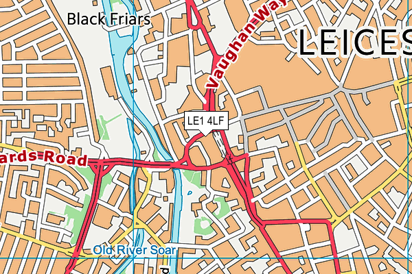 LE1 4LF map - OS VectorMap District (Ordnance Survey)