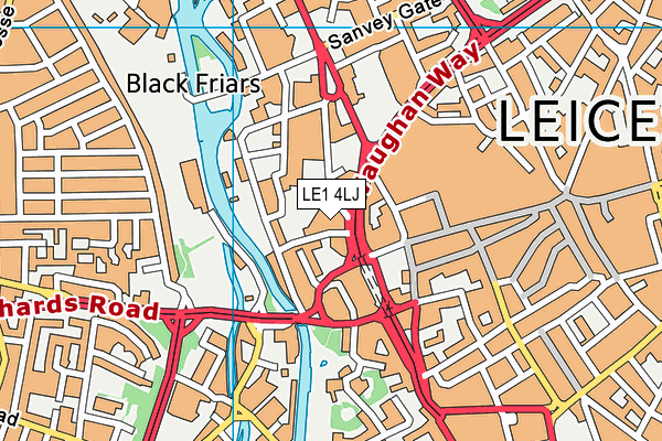 LE1 4LJ map - OS VectorMap District (Ordnance Survey)