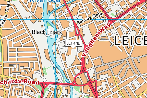 LE1 4ND map - OS VectorMap District (Ordnance Survey)