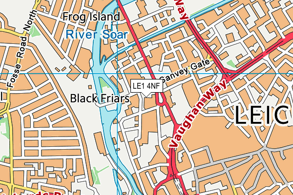 LE1 4NF map - OS VectorMap District (Ordnance Survey)