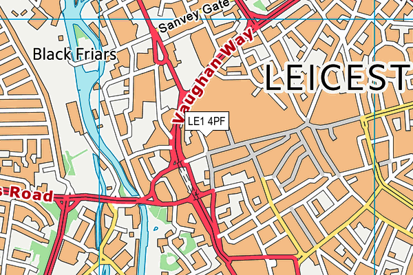 LE1 4PF map - OS VectorMap District (Ordnance Survey)