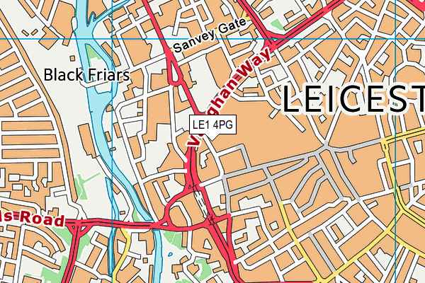 LE1 4PG map - OS VectorMap District (Ordnance Survey)