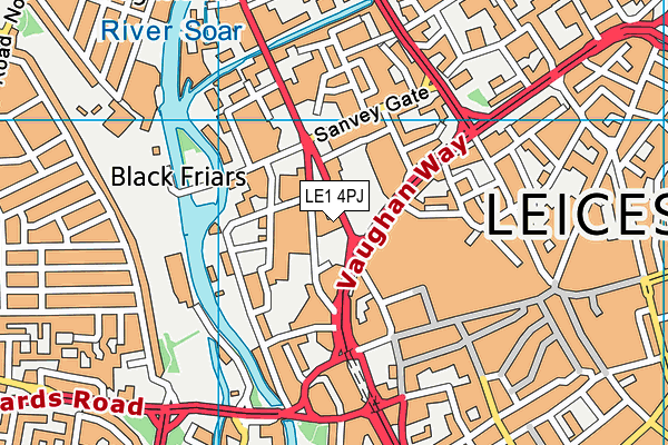 LE1 4PJ map - OS VectorMap District (Ordnance Survey)