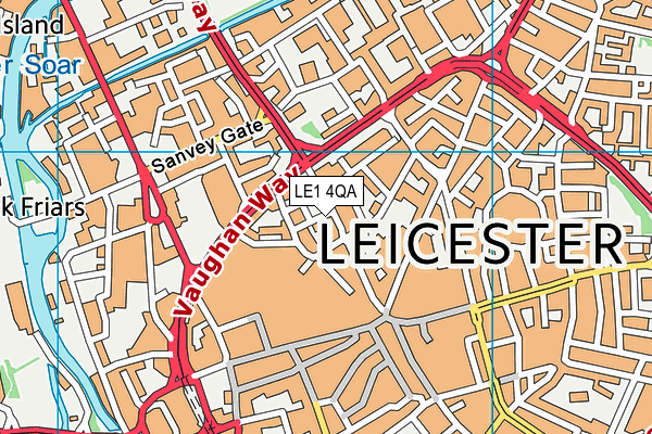 LE1 4QA map - OS VectorMap District (Ordnance Survey)