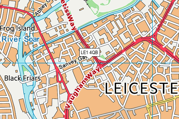 LE1 4QB map - OS VectorMap District (Ordnance Survey)