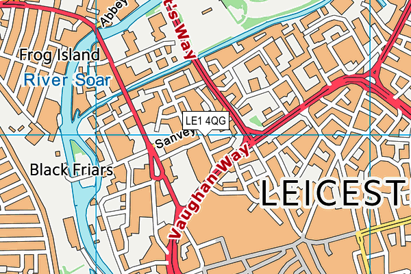 LE1 4QG map - OS VectorMap District (Ordnance Survey)