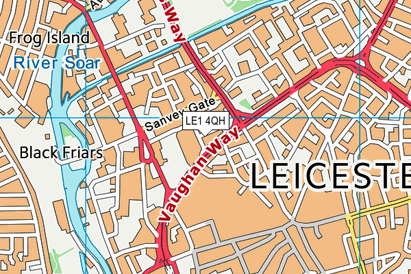 LE1 4QH map - OS VectorMap District (Ordnance Survey)