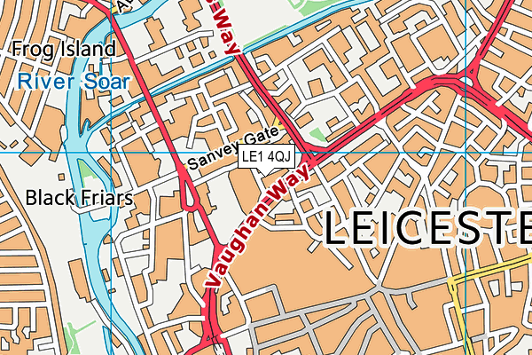 LE1 4QJ map - OS VectorMap District (Ordnance Survey)