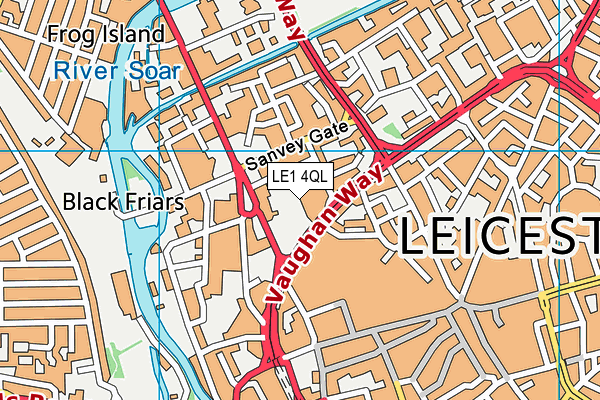 LE1 4QL map - OS VectorMap District (Ordnance Survey)