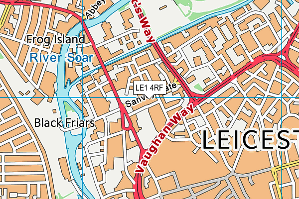 LE1 4RF map - OS VectorMap District (Ordnance Survey)