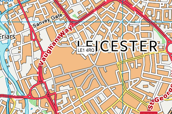 LE1 4RQ map - OS VectorMap District (Ordnance Survey)