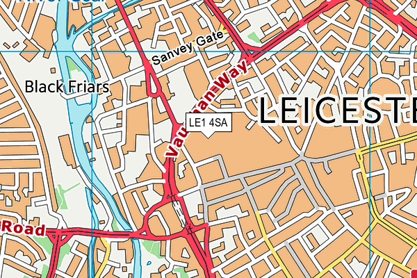 LE1 4SA map - OS VectorMap District (Ordnance Survey)