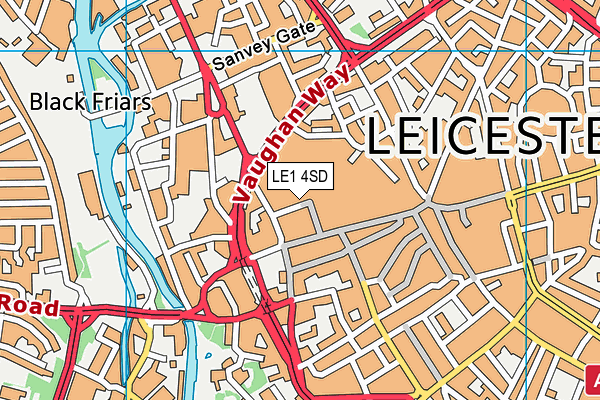 LE1 4SD map - OS VectorMap District (Ordnance Survey)