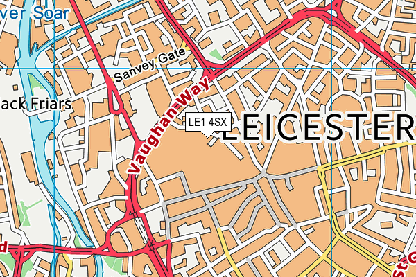 LE1 4SX map - OS VectorMap District (Ordnance Survey)