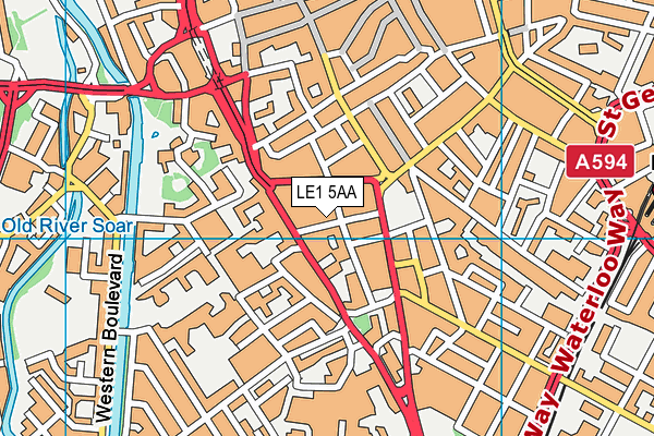LE1 5AA map - OS VectorMap District (Ordnance Survey)