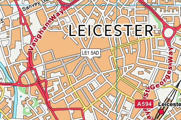 LE1 5AD map - OS VectorMap District (Ordnance Survey)