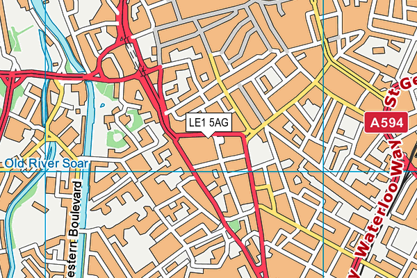 LE1 5AG map - OS VectorMap District (Ordnance Survey)