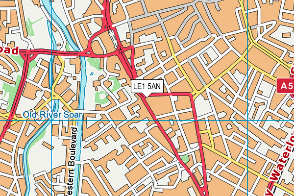 LE1 5AN map - OS VectorMap District (Ordnance Survey)