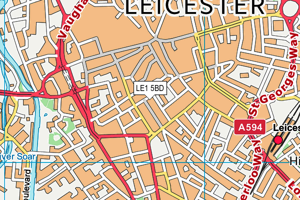LE1 5BD map - OS VectorMap District (Ordnance Survey)