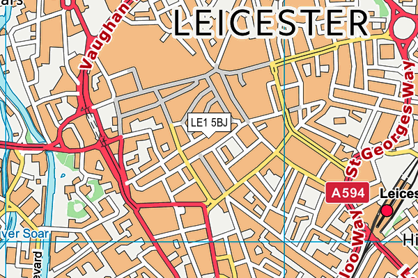 LE1 5BJ map - OS VectorMap District (Ordnance Survey)