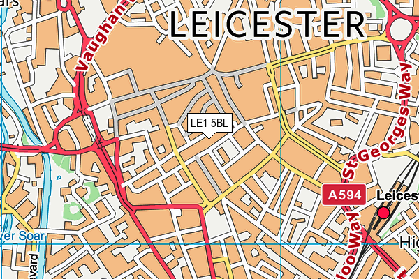 LE1 5BL map - OS VectorMap District (Ordnance Survey)