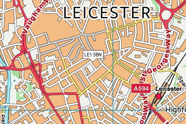 LE1 5BN map - OS VectorMap District (Ordnance Survey)