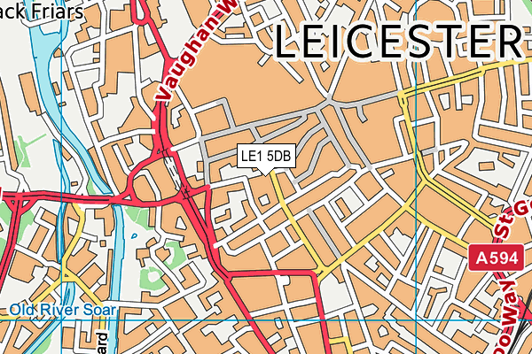 LE1 5DB map - OS VectorMap District (Ordnance Survey)