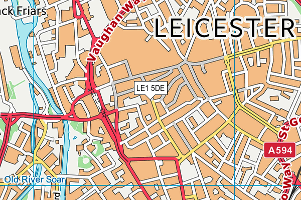 LE1 5DE map - OS VectorMap District (Ordnance Survey)