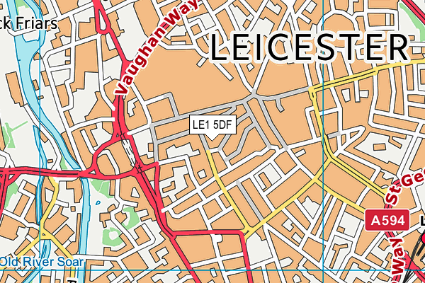 LE1 5DF map - OS VectorMap District (Ordnance Survey)
