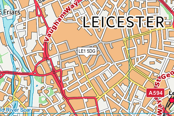 LE1 5DG map - OS VectorMap District (Ordnance Survey)