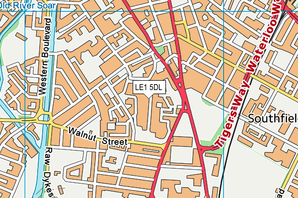 LE1 5DL map - OS VectorMap District (Ordnance Survey)