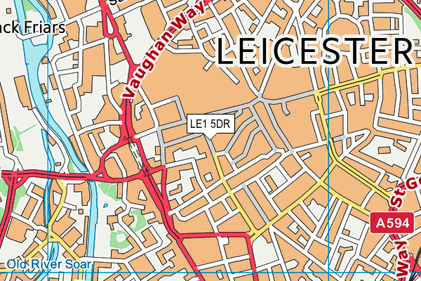 LE1 5DR map - OS VectorMap District (Ordnance Survey)