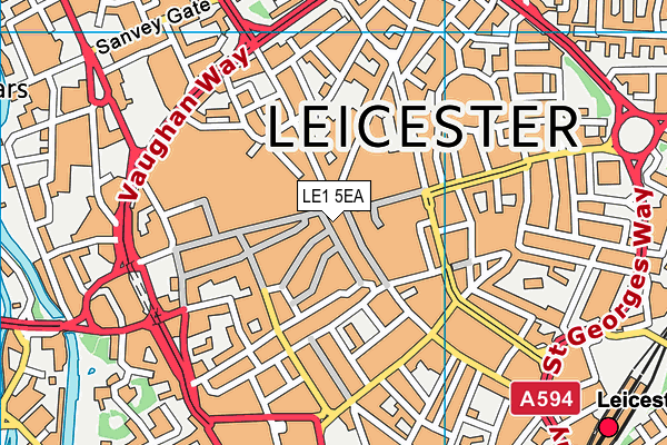 LE1 5EA map - OS VectorMap District (Ordnance Survey)
