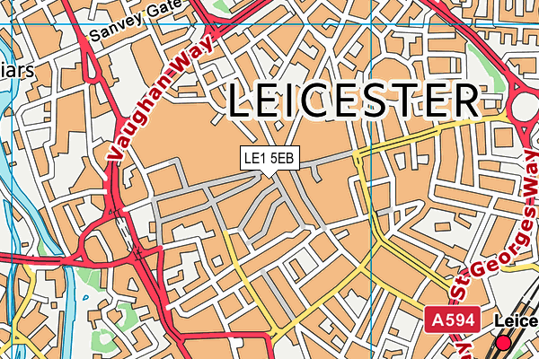 LE1 5EB map - OS VectorMap District (Ordnance Survey)