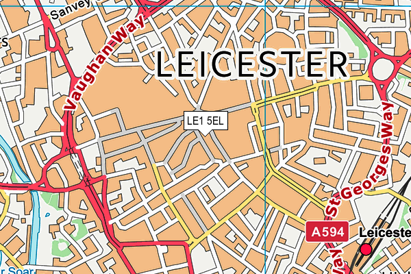 LE1 5EL map - OS VectorMap District (Ordnance Survey)