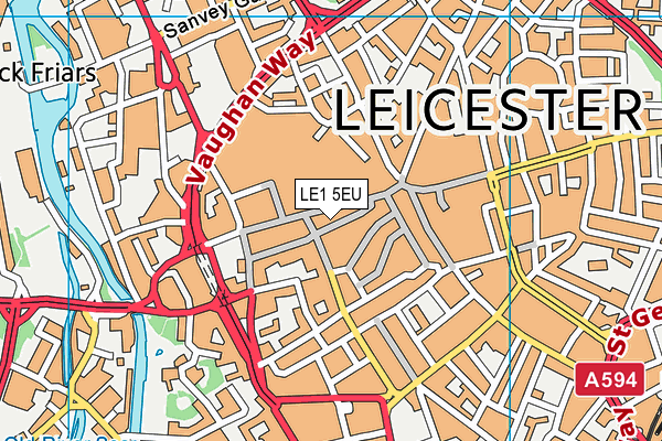 LE1 5EU map - OS VectorMap District (Ordnance Survey)