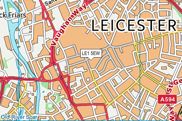 LE1 5EW map - OS VectorMap District (Ordnance Survey)