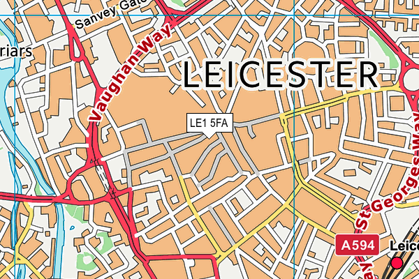 LE1 5FA map - OS VectorMap District (Ordnance Survey)
