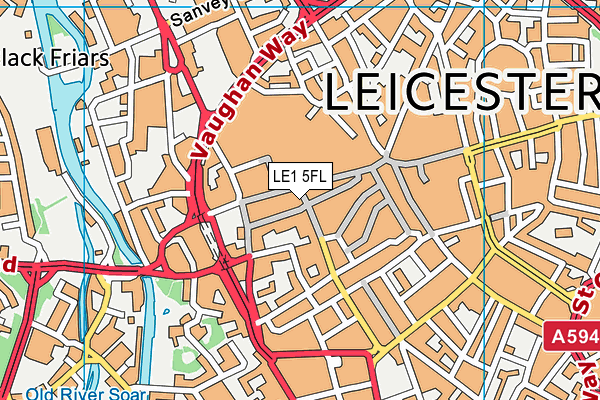 LE1 5FL map - OS VectorMap District (Ordnance Survey)